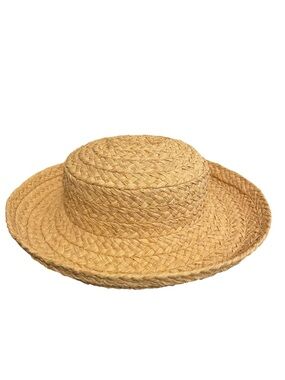Helen Kaminski Australia 100% Raffia Sun Hat Handmade Madagascar Natural Tan